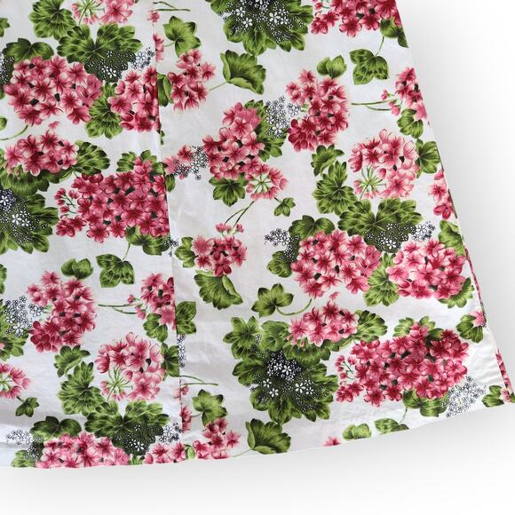 Y2K Speechless Pink Green Geranium Floral A-Line Skirt Stretch Cotton Size 6 - Picture 7 of 8